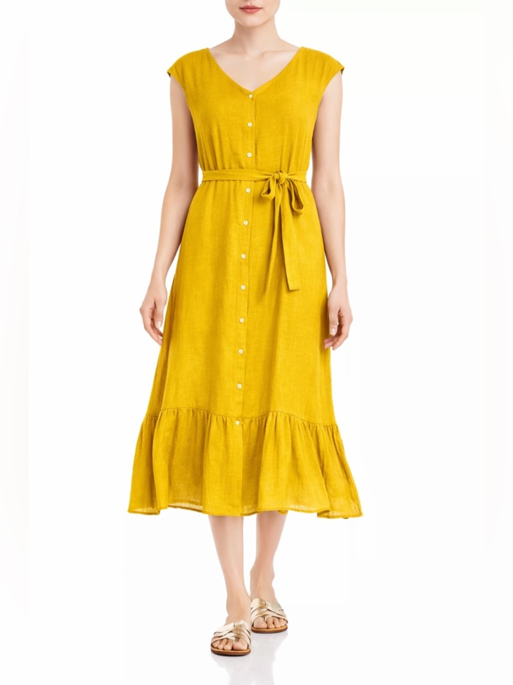 Nanette Lepore | Flounced Hem Button Down Dress